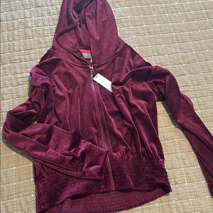 Anthropologie Rich Red Velvet Jacket